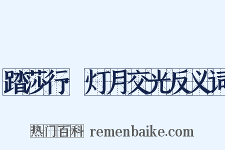 踏莎行·灯月交光反义词是什么意思的图片